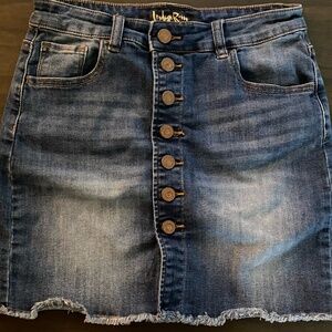 Indigo Rein Blue Jean Mini Skirt Juniors Size 1/24